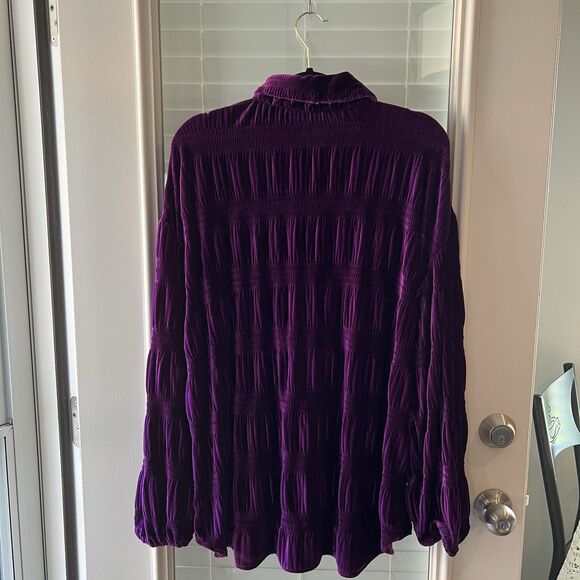 Bibi Women’s Velvet Top Large Smocked Tunic Whymsigoth - Picture 2 of 6